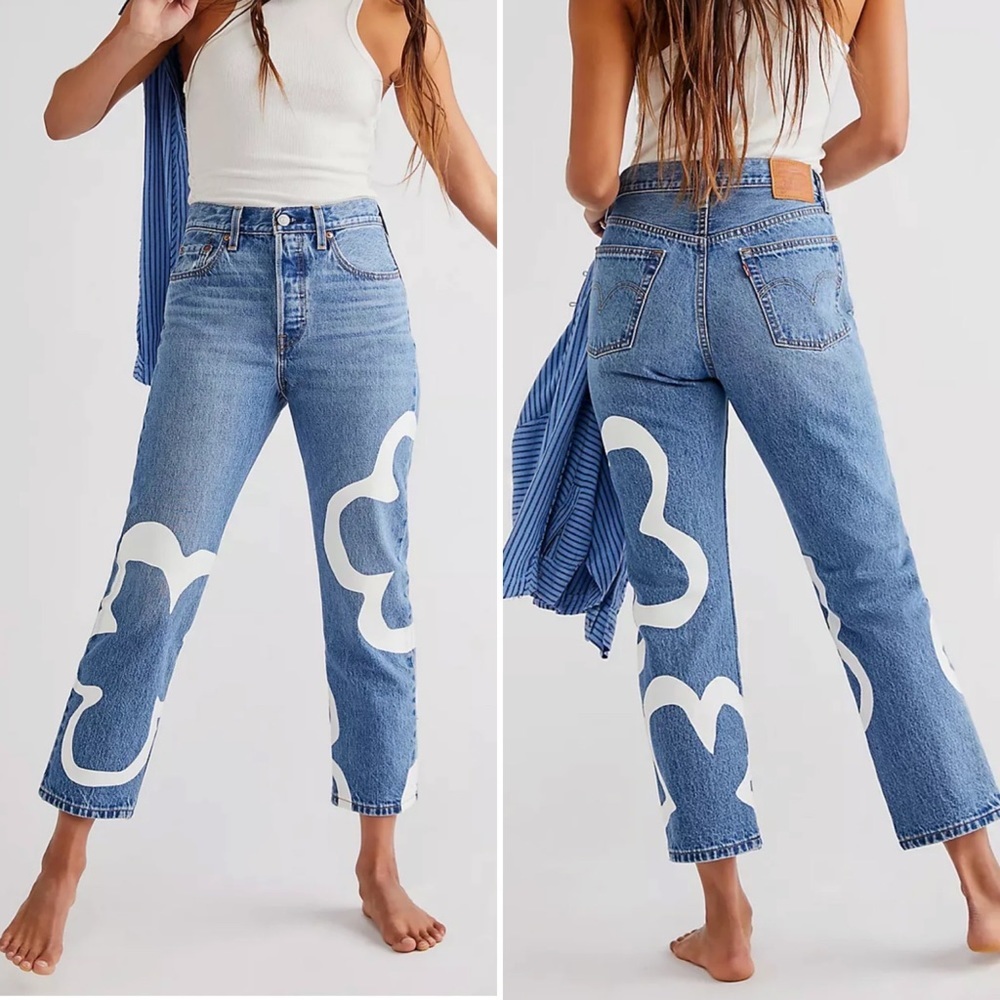 LEVI’S Paint by Number Crop Jeans Size 27 NWOT. Button Fly